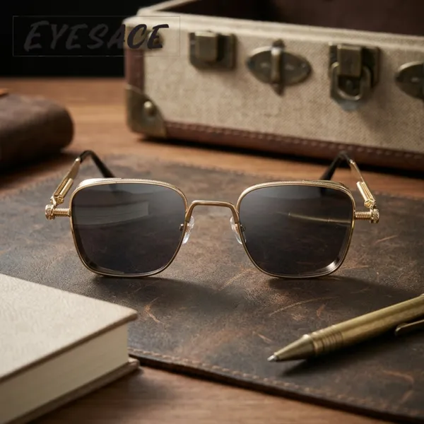 Gold_Metal_Square_Frame_Sunglasses_For_Unisex