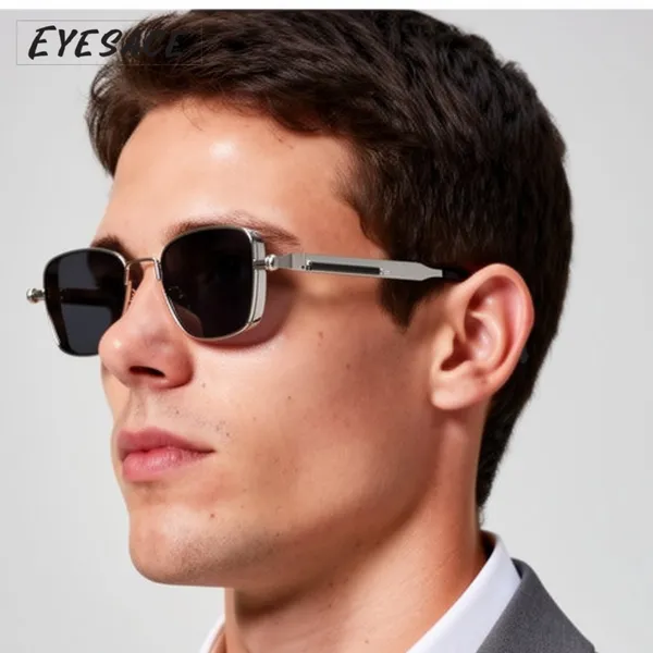 Silver_Metal_Square_Frame_Dark_Lens_Sunglasses_For_Unisex