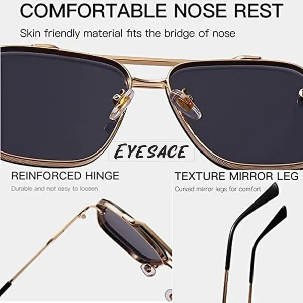 Gold_Metal_Square_Frame_Dark_Lens_Sunglasses_For_Unisex