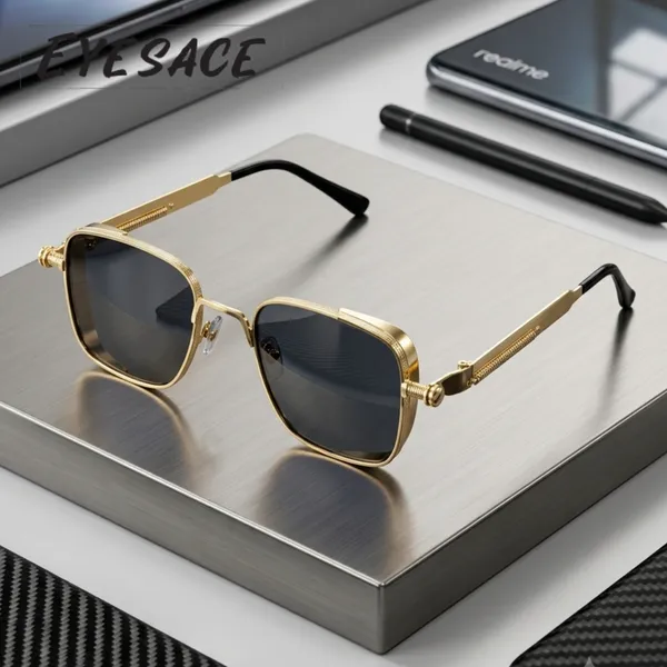 Gold_Metal_Square_Frame_Sunglasses_For_Unisex
