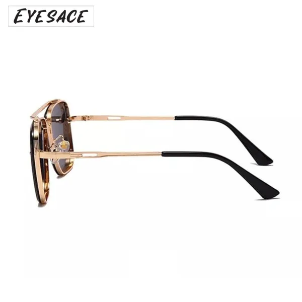 Gold_Metal_Square_Frame_Dark_Lens_Sunglasses_For_Unisex