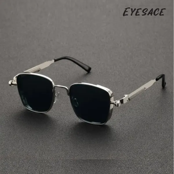 Silver_Metal_Square_Frame_Sunglasses_For_Unisex