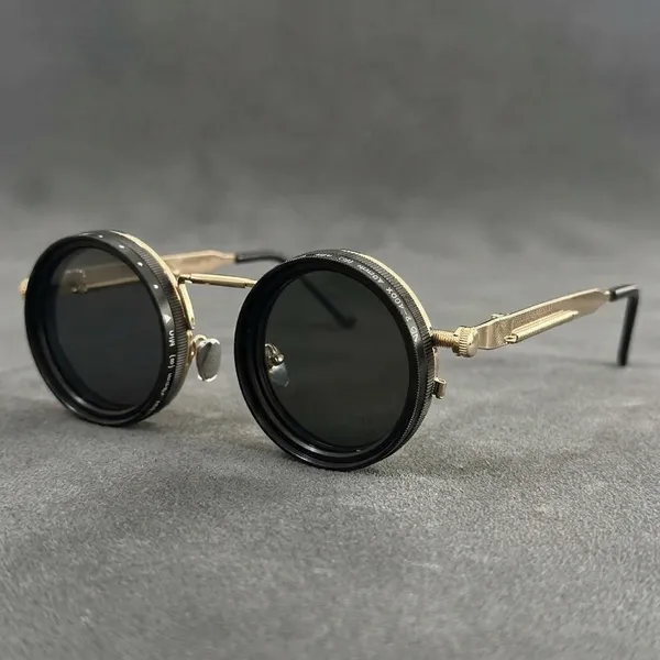 Gold_Metal_Adjustable_Tint_Round_Retro_Sunglasses_For_Unisex