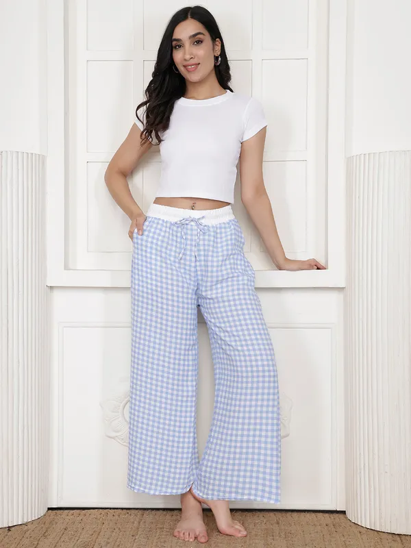 Blue_Crush_Checkered_Wide_Leg_Pajama_Pants_For_Women