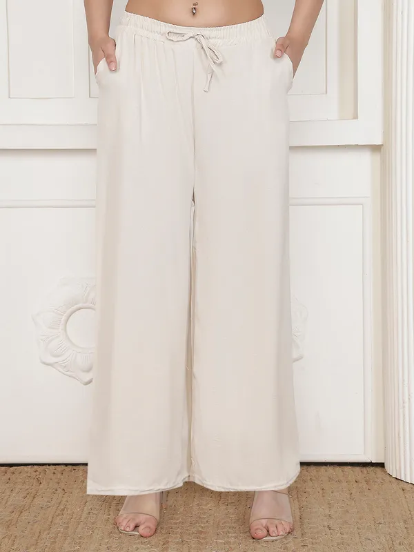 Ivory_Chiffon_Wide_Leg_Palazzo_Pants_For_Women