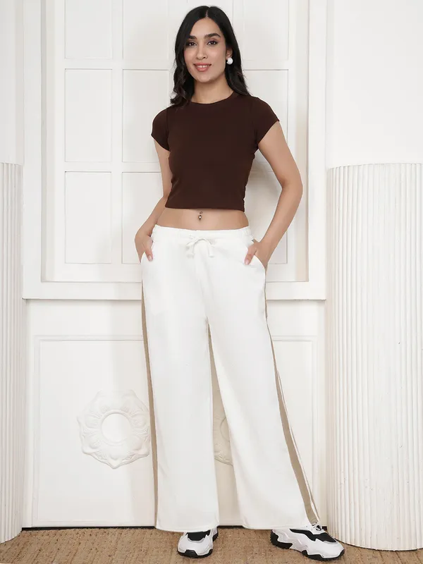 White_Corduroy_Wide_Leg_Pants_For_Women