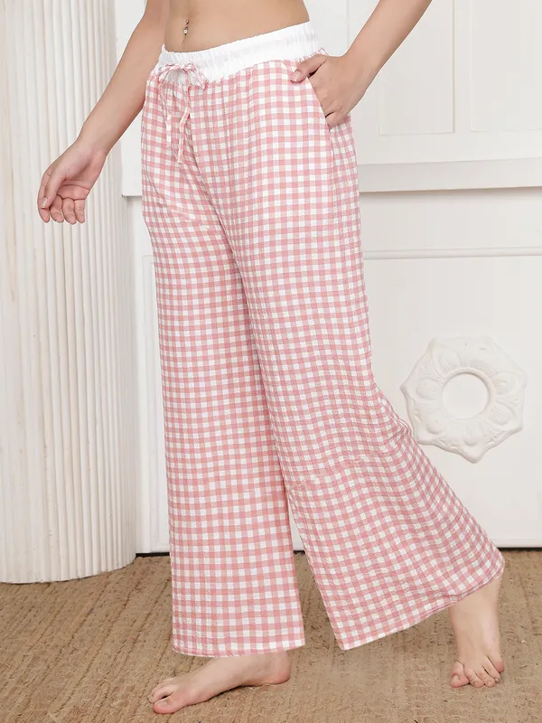 Pink_Crush_Checkered_Wide_Leg_Pyjama_Pants_For_Women