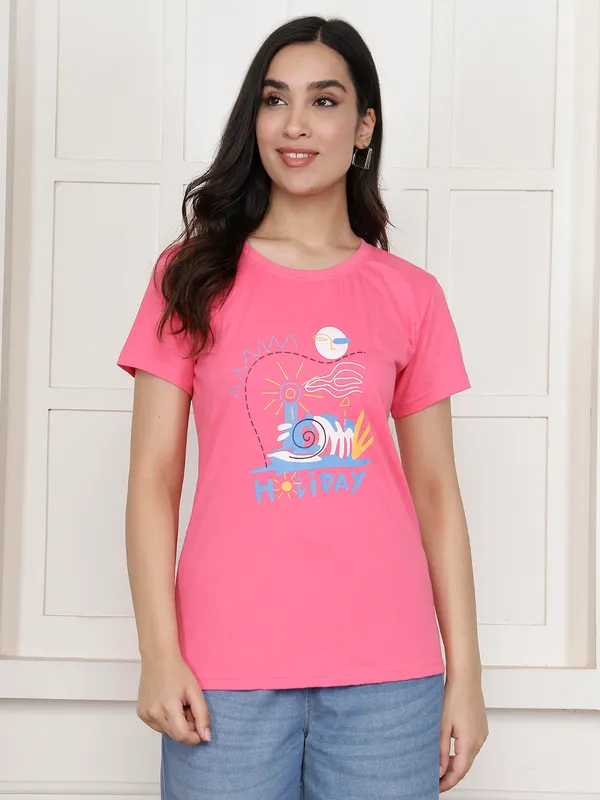 Pink_Cotton_Regular_Fit_Graphic_T-Shirt_For_Women