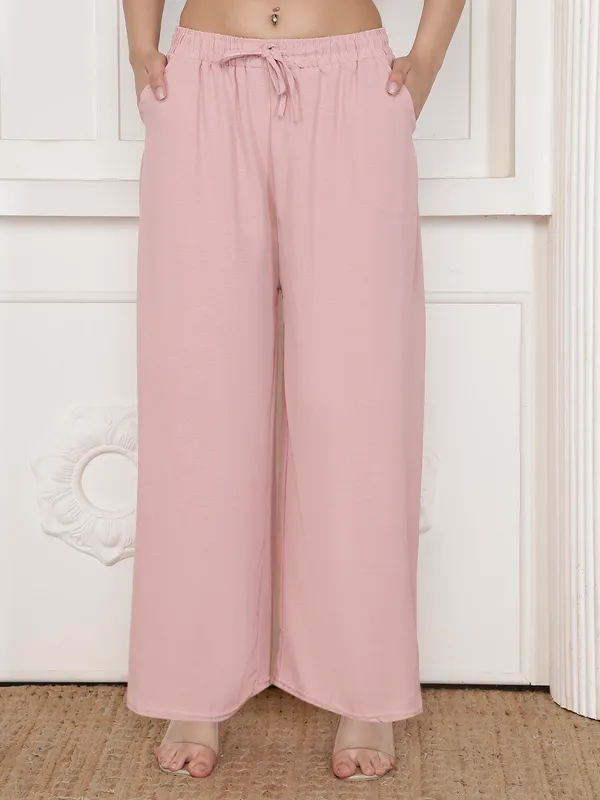 Pink_Chiffon_Wide_Leg_Palazzo_Pants_For_Women