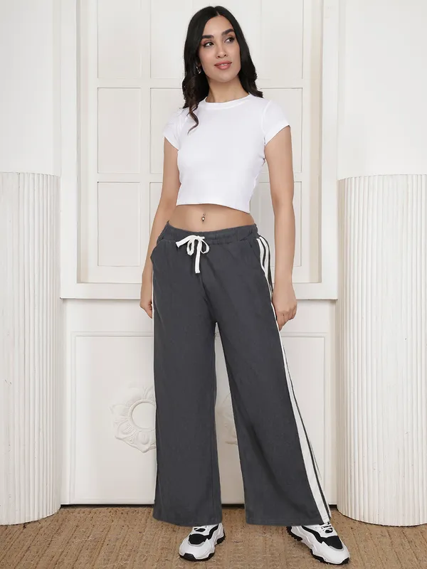 Dark_Grey_Corduroy_Wide_Leg_Pants_For_Women