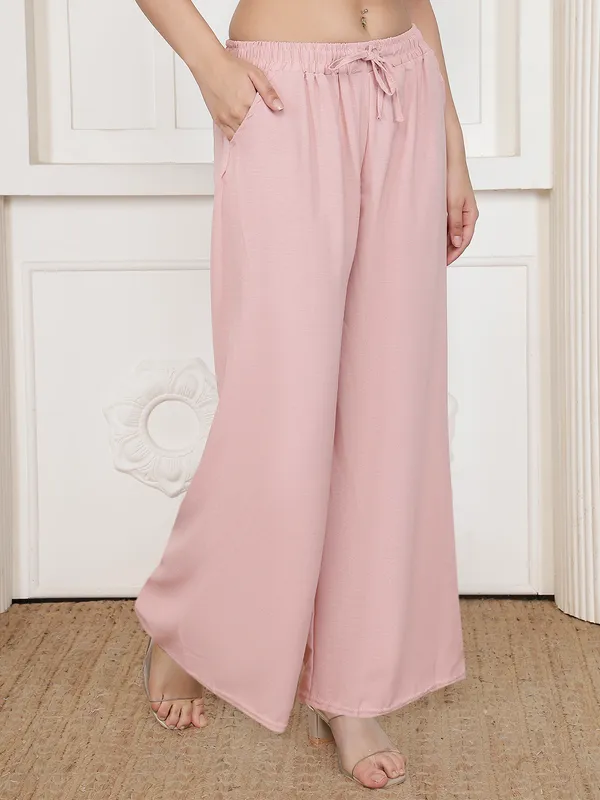 Pink_Chiffon_Wide_Leg_Palazzo_Pants_For_Women