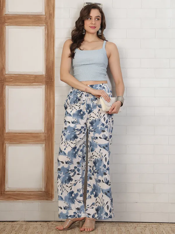 White_&_Blue_Crush_Wide_Leg_Floral_Print_Palazzo_Pants_For_Women