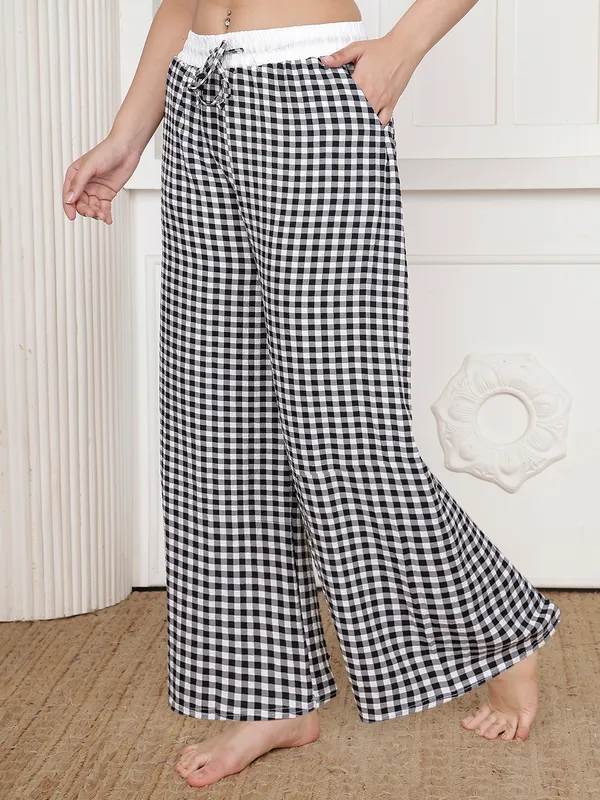 Black_Crush_Gingham_Wide_Leg_Pajama_Pants_For_Women