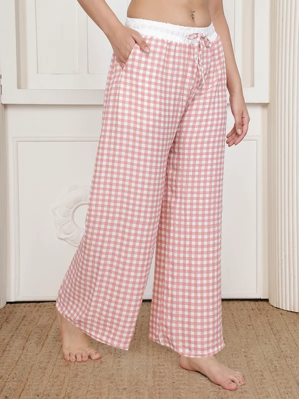 Pink_Crush_Checkered_Wide_Leg_Pyjama_Pants_For_Women