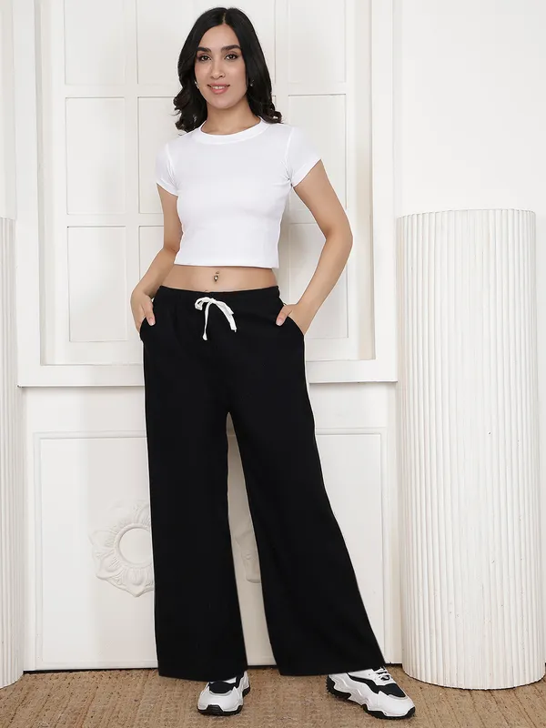 Black_Corduroy_Wide_Leg_Pants_For_Women