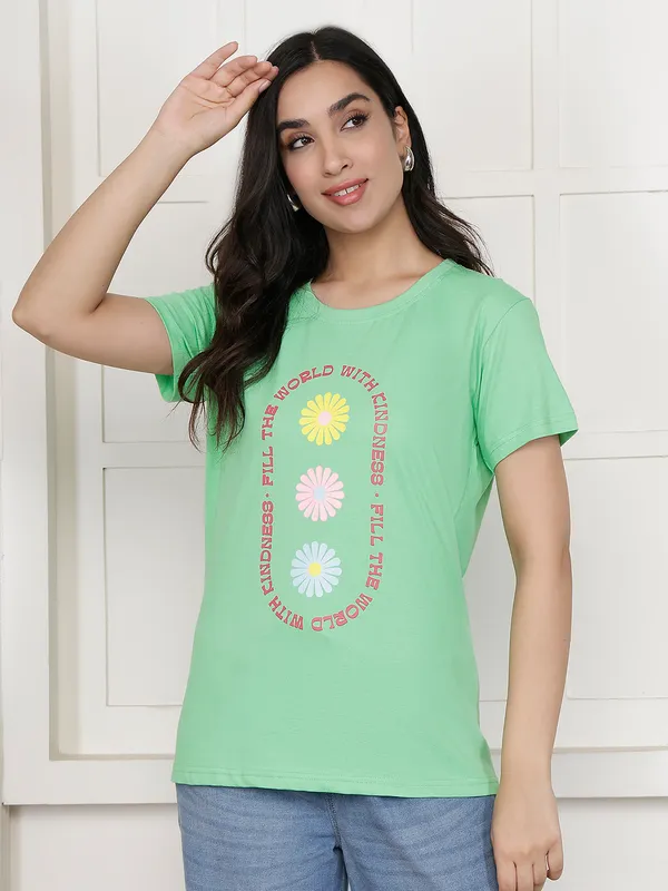 Green_Cotton_Relaxed_Fit_Graphic_T-Shirt_For_Women