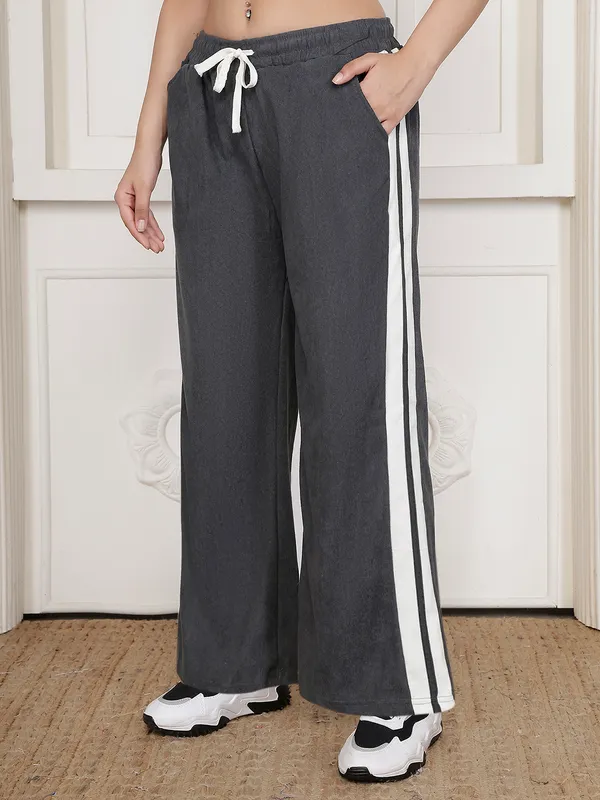 Dark_Grey_Corduroy_Wide_Leg_Pants_For_Women