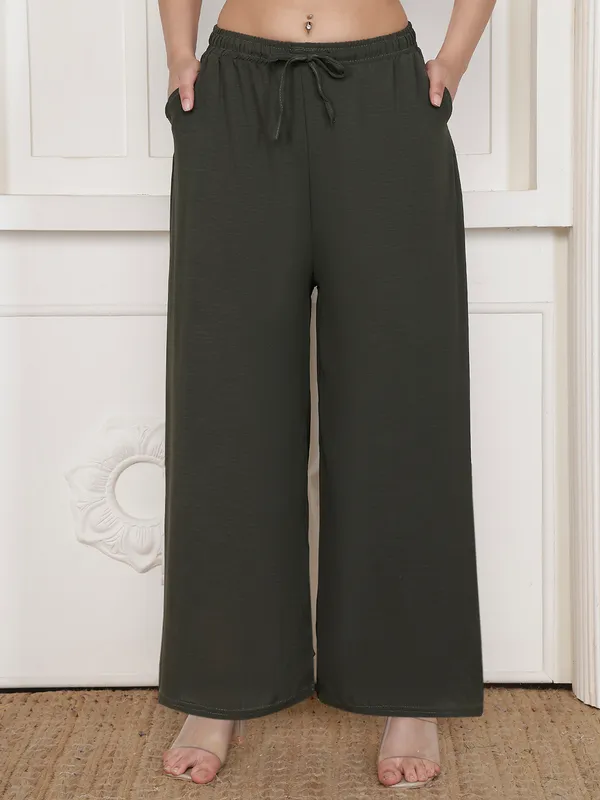 Olive_Chiffon_Wide_Leg_Palazzo_Trousers_For_Women