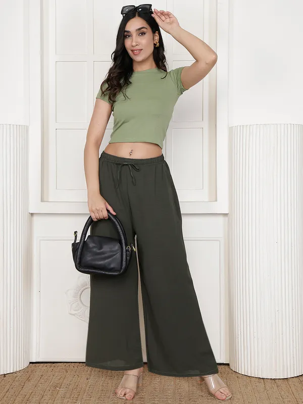Olive_Chiffon_Wide_Leg_Palazzo_Trousers_For_Women