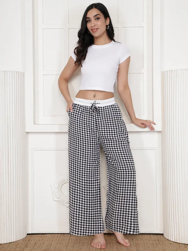 Black_Crush_Gingham_Wide_Leg_Pajama_Pants_For_Women