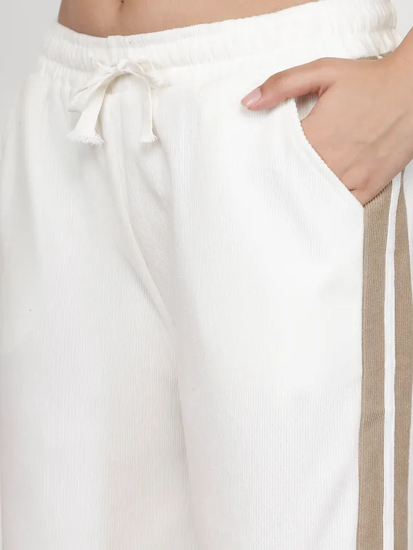 White_Corduroy_Wide_Leg_Pants_For_Women