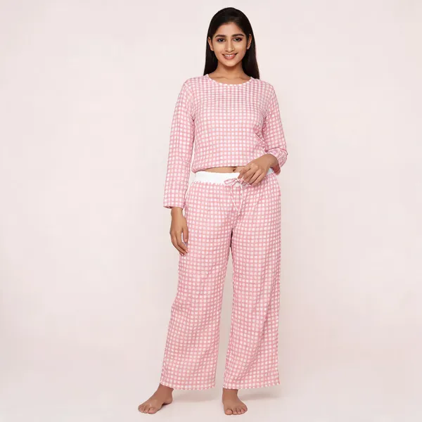 Pink_Crush_Checkered_Wide_Leg_Pyjama_Pants_For_Women
