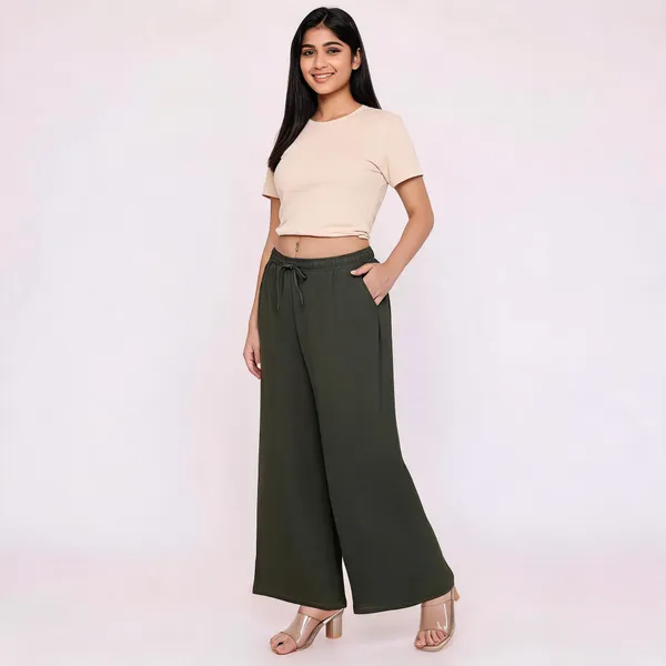 Olive_Chiffon_Wide_Leg_Palazzo_Trousers_For_Women