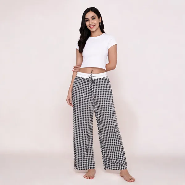 Black_Crush_Gingham_Wide_Leg_Pajama_Pants_For_Women