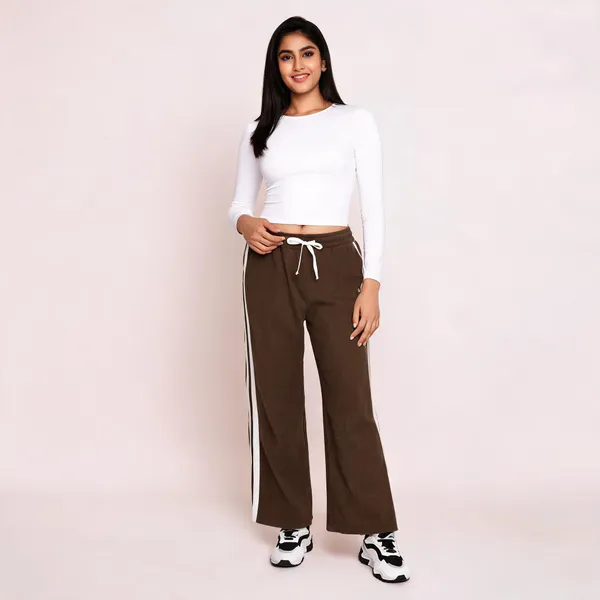 Brown_Corduroy_Wide_Leg_Pants_For_Women