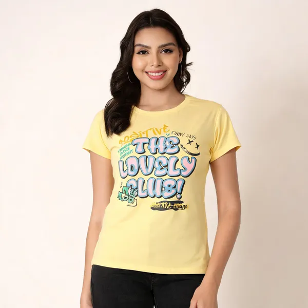 Yellow_Cotton_Regular_Fit_Graphic_T-Shirt_For_Women