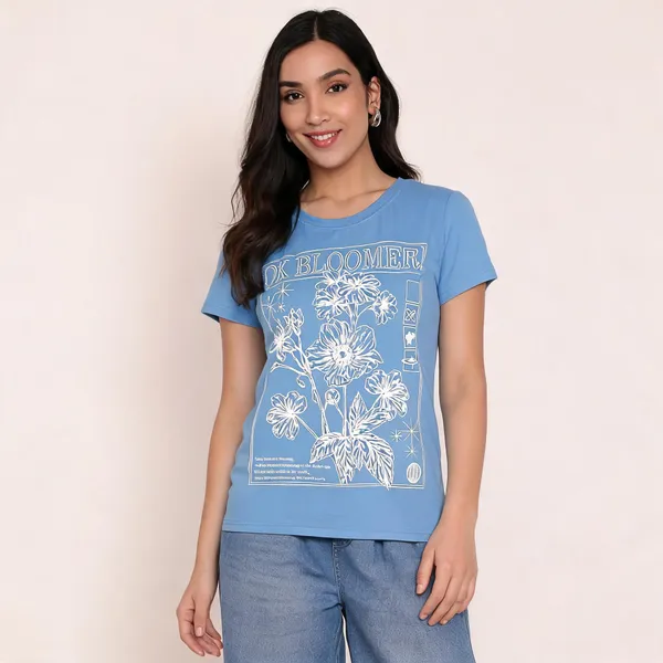 Blue_Cotton_Regular_Fit_Graphic_T-Shirt_For_Women