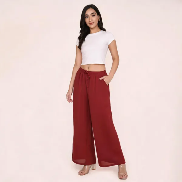 Red_Chiffon_Wide_Leg_Palazzo_Pants_For_Women