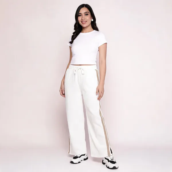 White_Corduroy_Wide_Leg_Pants_For_Women