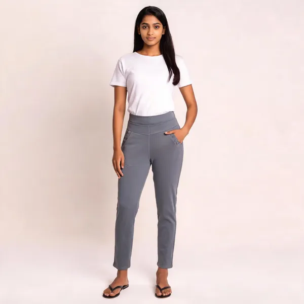 Grey_Spandex_Blend_Trousers_For_Women
