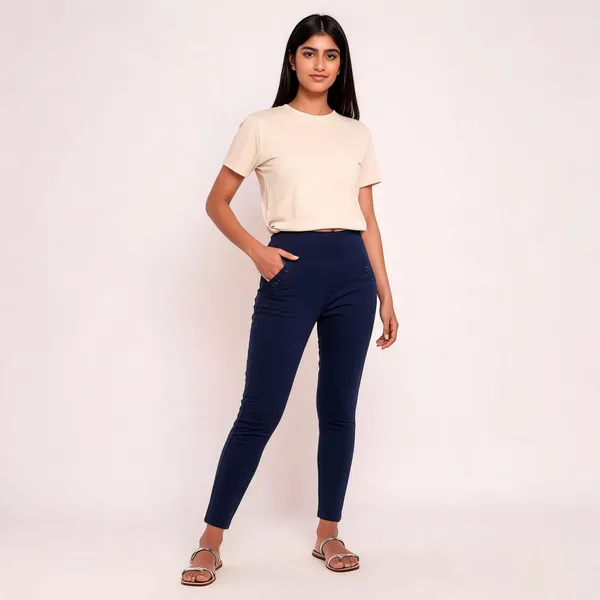 Navy_Spandex_Blend_Slim_Fit_Ankle_Length_Trousers_For_Women