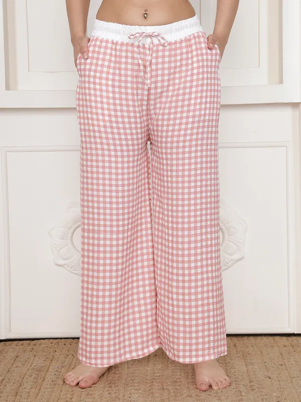 Pink_Crush_Checkered_Wide_Leg_Pyjama_Pants_For_Women