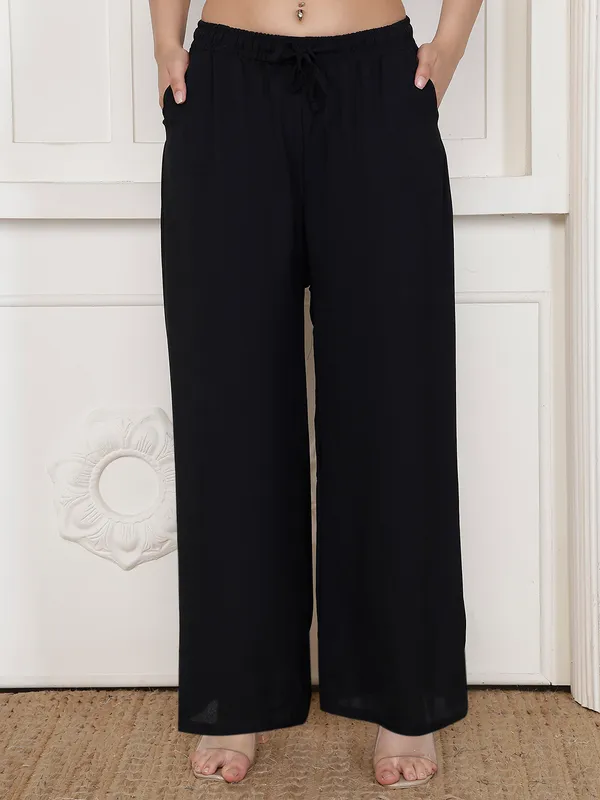 Black_Chiffon_Wide_Leg_Palazzo_Trousers_For_Women