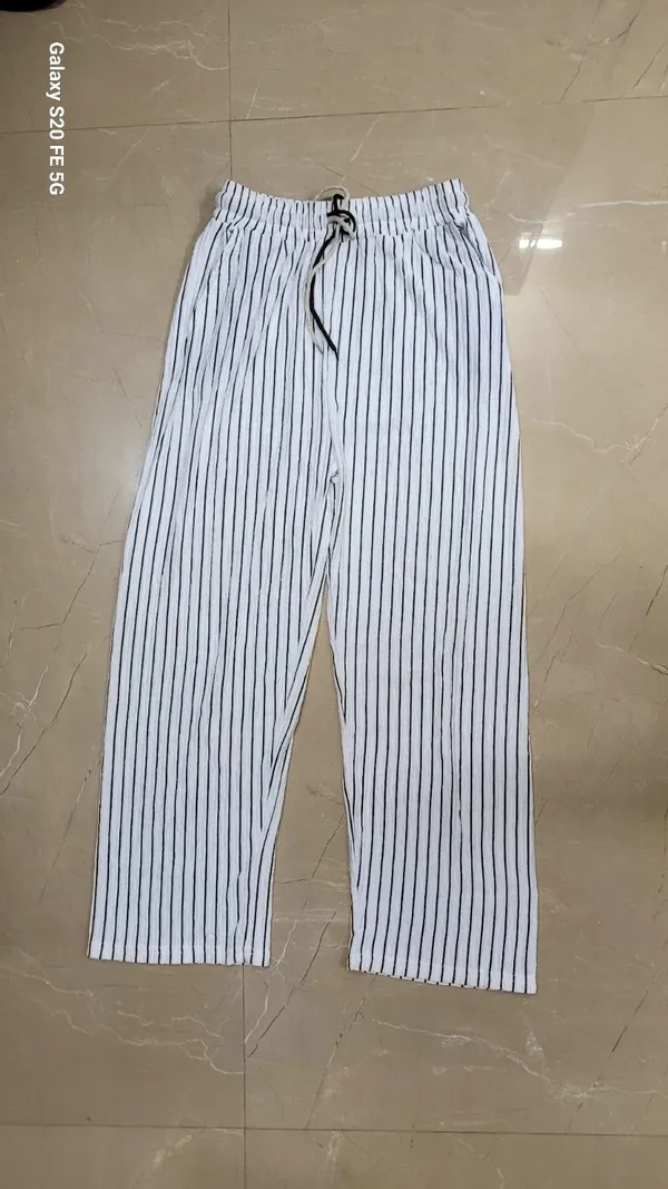 White_Crush_Striped_Pajama_Pants_For_Women