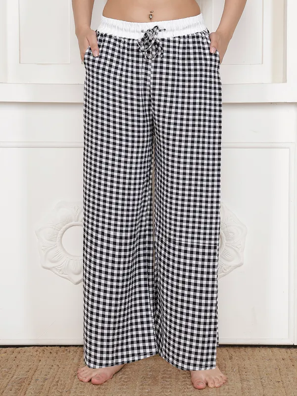 Black_Crush_Gingham_Wide_Leg_Pajama_Pants_For_Women
