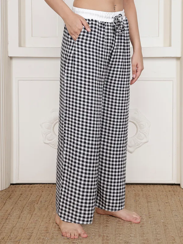 Black_Crush_Gingham_Wide_Leg_Pajama_Pants_For_Women