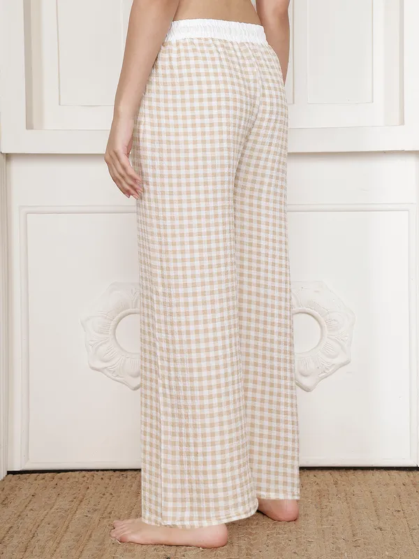 Beige_Crush_Checkered_Wide_Leg_Pajama_Pants_For_Women