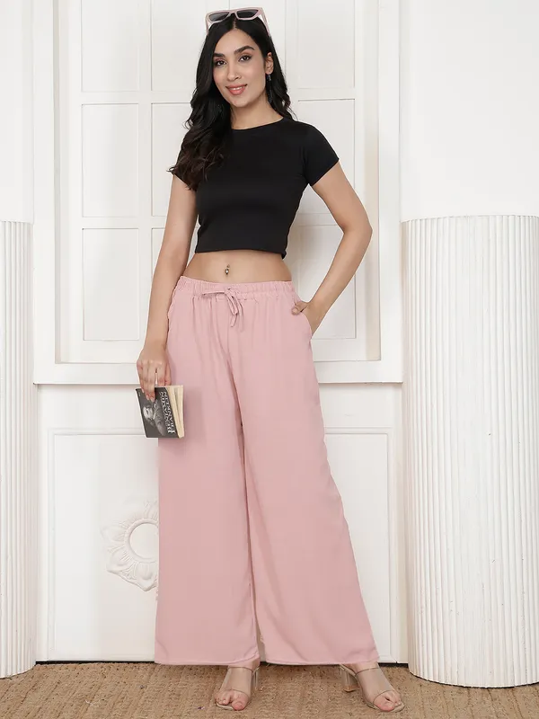 Pink_Chiffon_Wide_Leg_Palazzo_Pants_For_Women