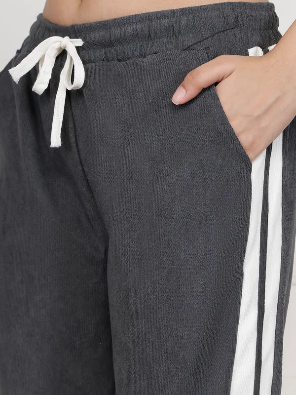 Dark_Grey_Corduroy_Wide_Leg_Pants_For_Women