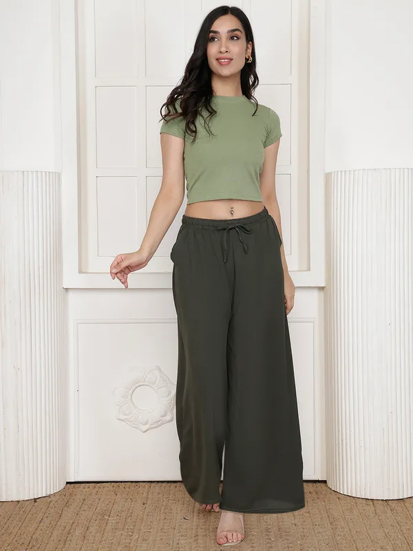 Olive_Chiffon_Wide_Leg_Palazzo_Trousers_For_Women