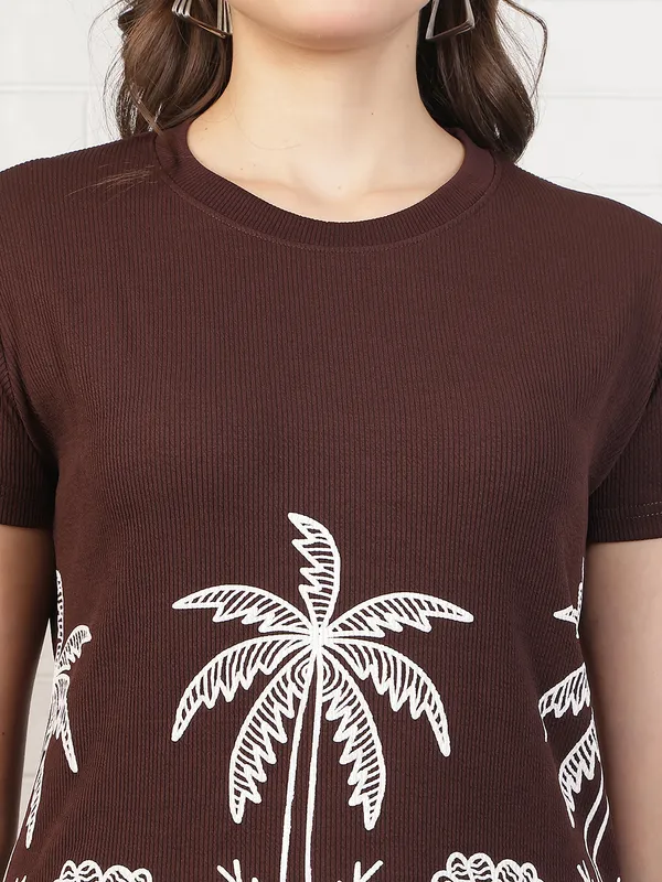 Brown_Ribbed_Cotton_Lycra_Regular_Fit_Printed_Lounge_Set_For_Women