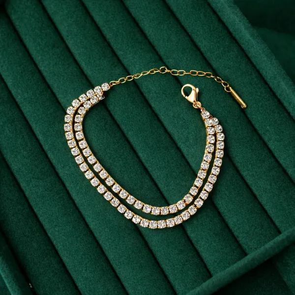 Dual_Line_Crystal_Bracelet_Gold_Finish