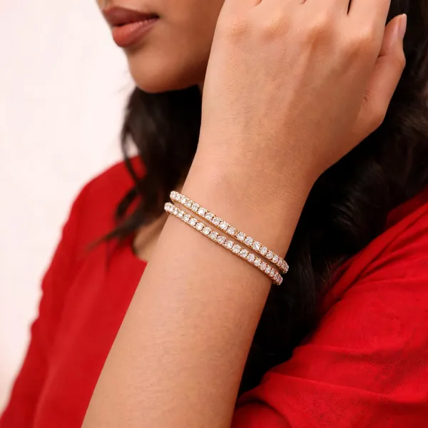 Dual_Line_Crystal_Bracelet_Gold_Finish