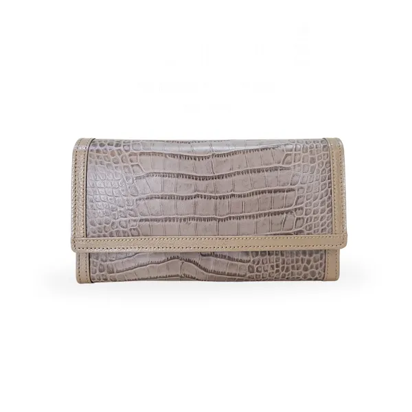 Beige_Croco_Long_Wallet_For_Women