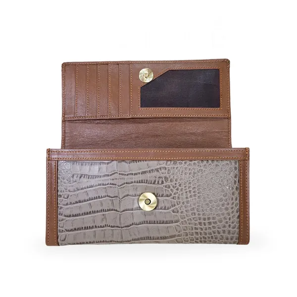 Beige_Croco_Long_Wallet_For_Women