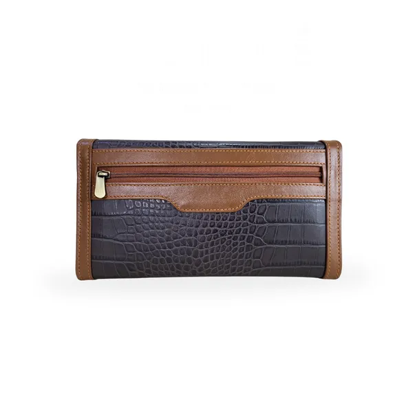 Brown_Croco_Long_Wallet_For_Women